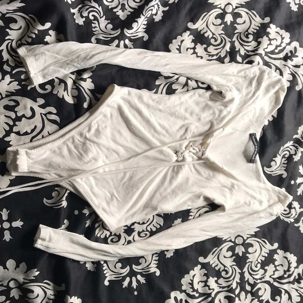 White lace up body suit